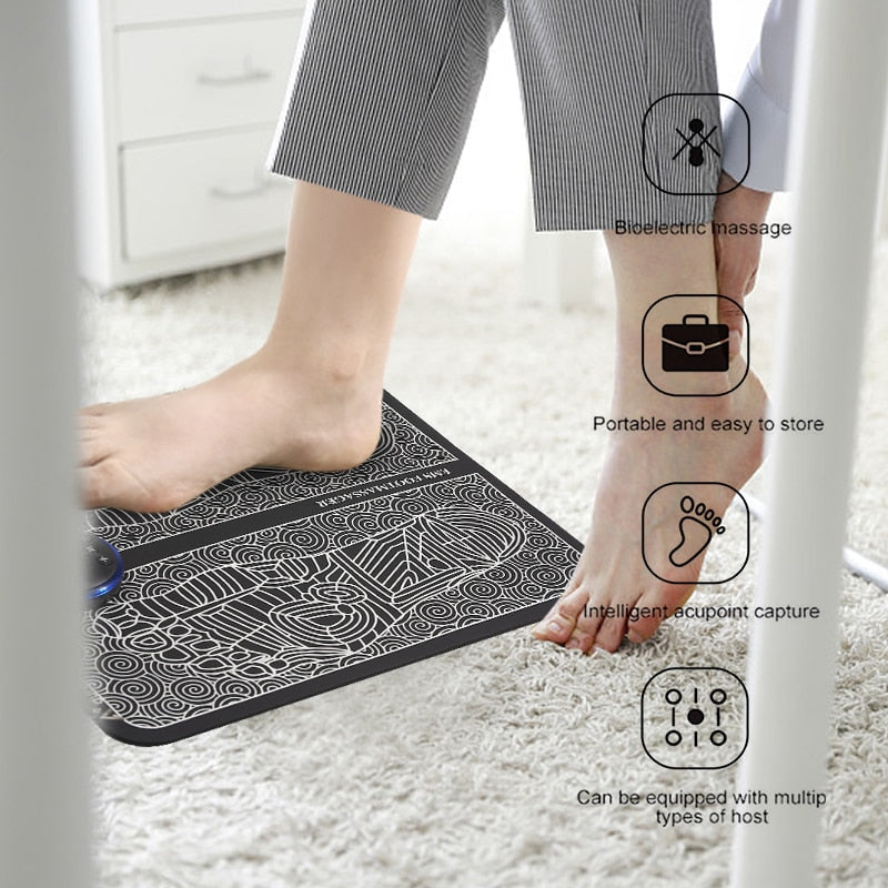 15 Level EMS Electric Foot Massager Pad Muscle Acupoint Stimulator Mat  Remote US