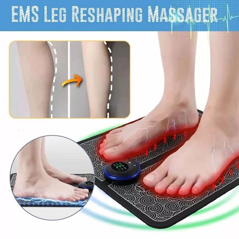 15 Level EMS Electric Foot Massager Pad Muscle Acupoint Stimulator Mat  Remote US